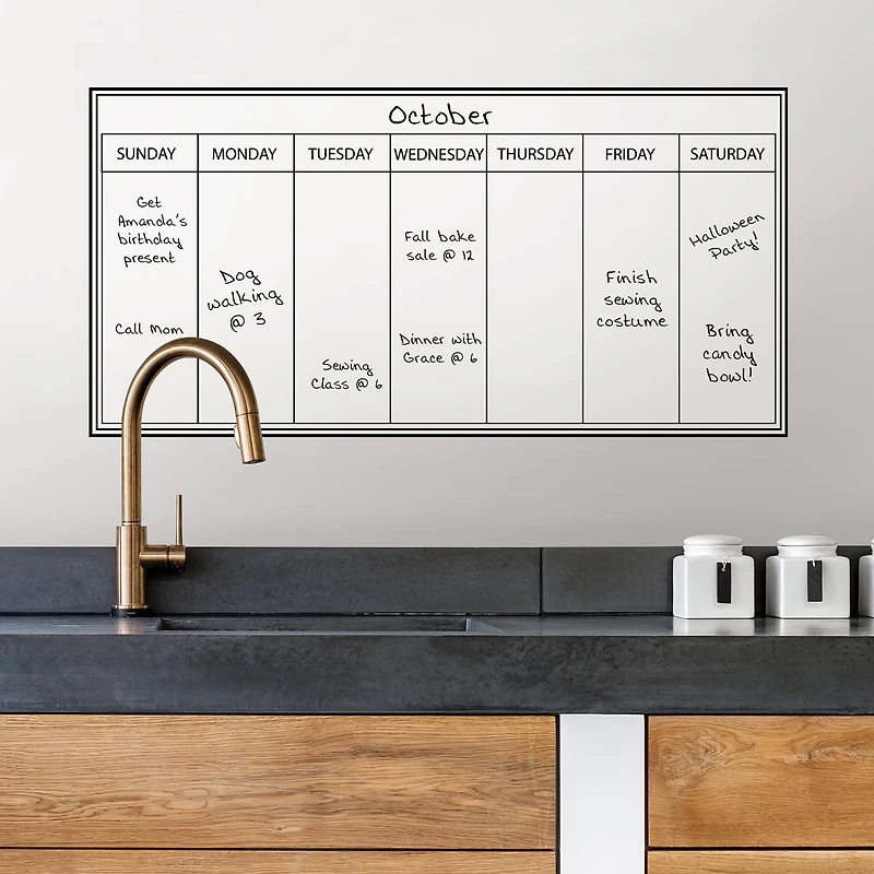 Wallpops Whiteboard Weekly Calendar Decal, 2ct.