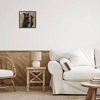 Stupell Industries Black Bear and Cubs Soft Birch Tree Forest Framed Wall Art