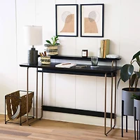 Hello Honey® Natural & Black Decorative Woven Jute & Metal Magazine Holder