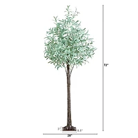 6ft. Pre-Lit Artificial Olive Tree with Warm White LED Lights