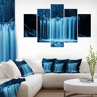 Designart - Waterfalls in Wood Black and White
