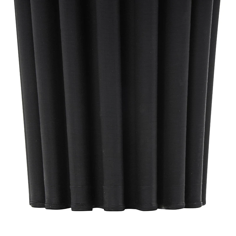 Black Abstract Dimensional Ribbed Ceramic Vase