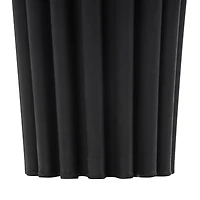 Black Abstract Dimensional Ribbed Ceramic Vase