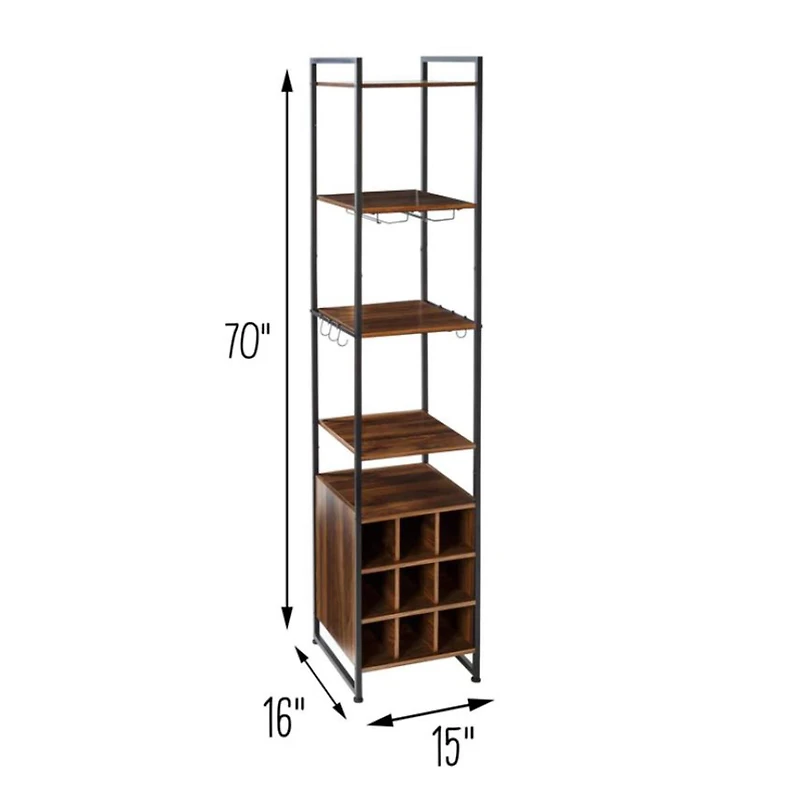 Honey Can Do 6ft. Free-Standing Wine & Bar Storage Tower