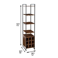 Honey Can Do 6ft. Free-Standing Wine & Bar Storage Tower