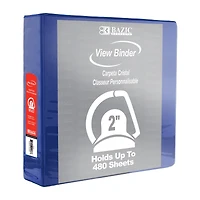 BAZIC® 2" Slant D Ring View Binder with 2 Pockets