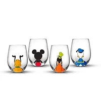 JoyJolt® Disney® Squad 15oz. Mickey Mouse & Pals Looking Backwards Stemless Wine Glasses, 4ct.