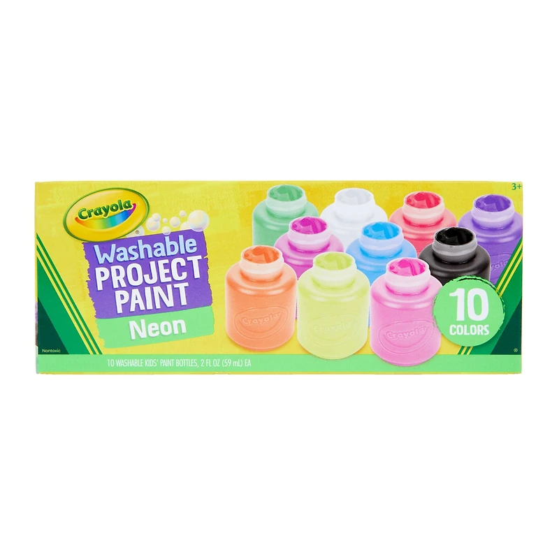 Crayola Neon Washable Kids Paint Set, 10ct.