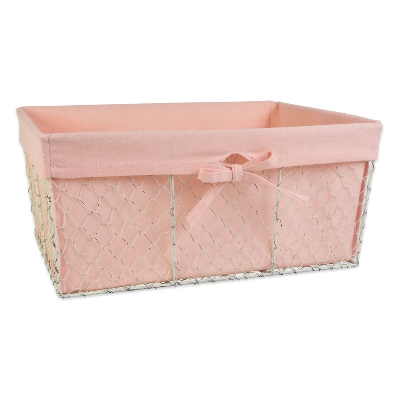 DII® Blush Pink Lined Chicken Wire Basket Set