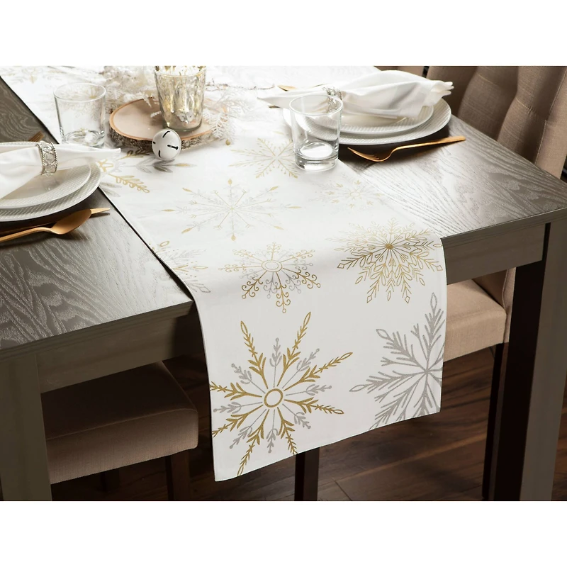 DII® 108" Snowflake Sparkle Printed Table Runner