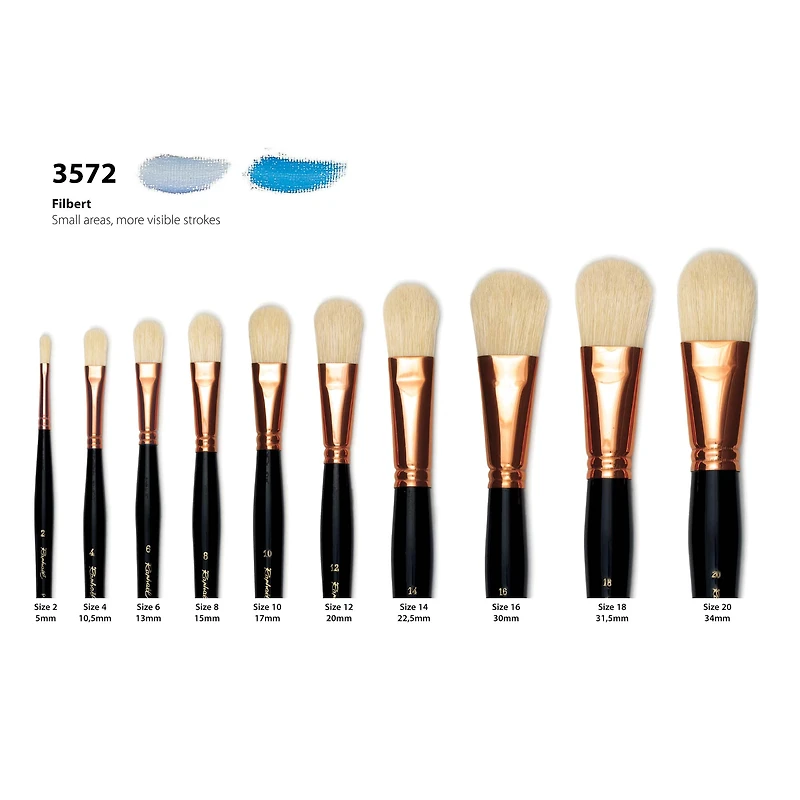 Raphael Paris Classic Short Handle Filbert Brush, Size 20