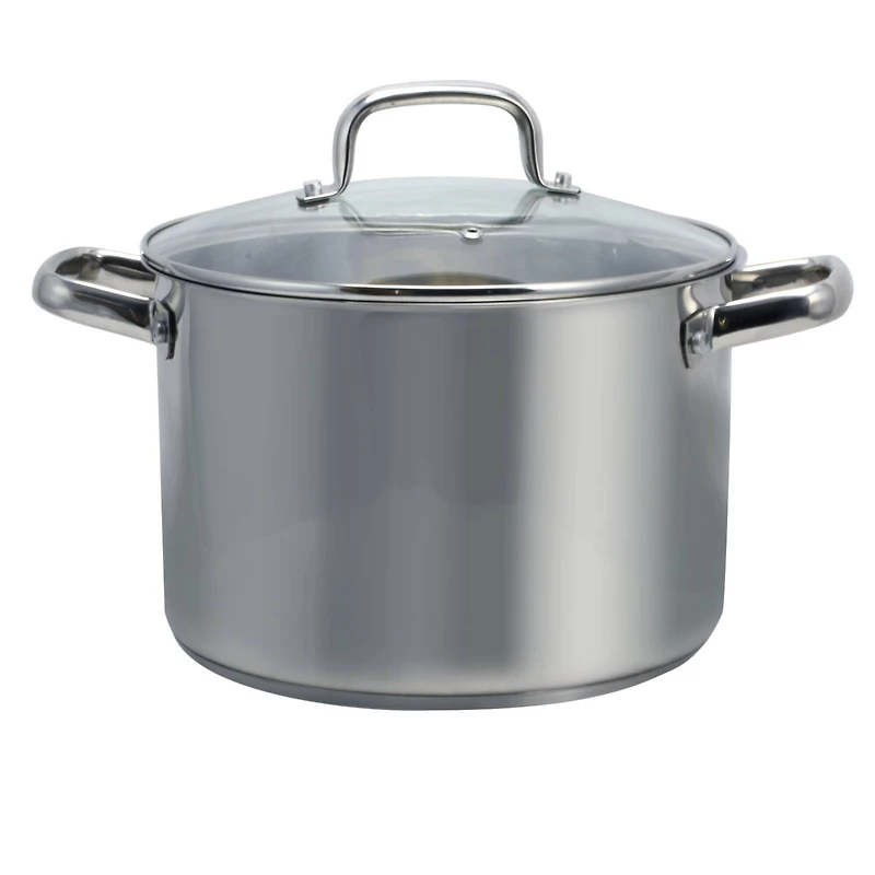 Oster Adenmore 8qt. Stainless Steel Stock Pot With Tempered Glass Lid