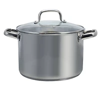 Oster Adenmore 8qt. Stainless Steel Stock Pot With Tempered Glass Lid