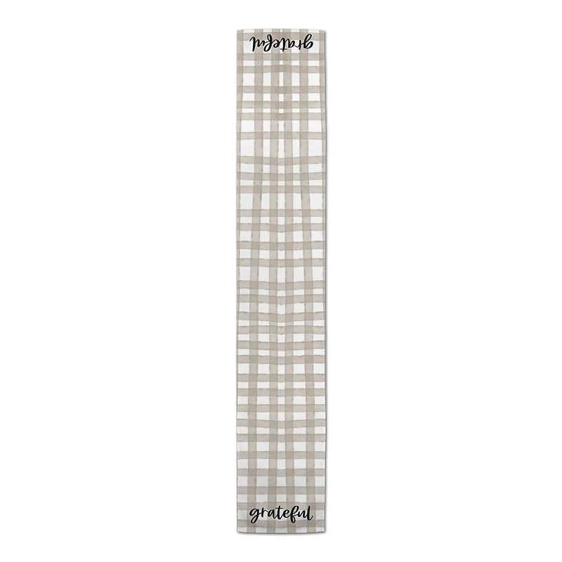 90" Green Plaid Grateful Poly Twill Table Runner