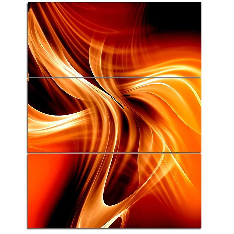 Designart - Orange Abstract Warm Fractal Design
