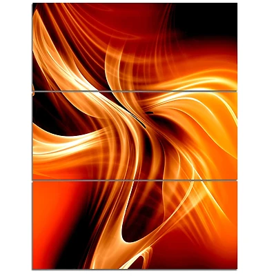 Designart - Orange Abstract Warm Fractal Design