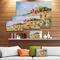 Designart - Painted Poppies on Summer Meadow