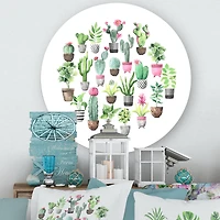 Designart - Cacti In Ceramic Pots In Gentle Tones II