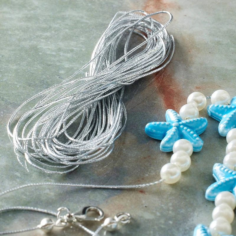 1mm Silver Elastic Cord by Bead Landing™