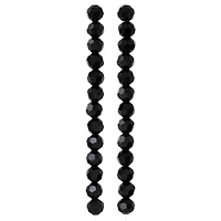Black Glass Faceted Round Beads, 10mm by Bead Landing™