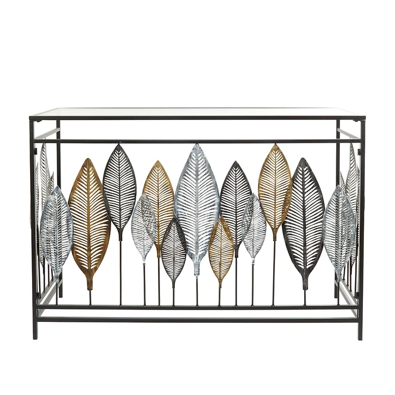 Black Metal Contemporary Console Table, 30" x 44" x 16"