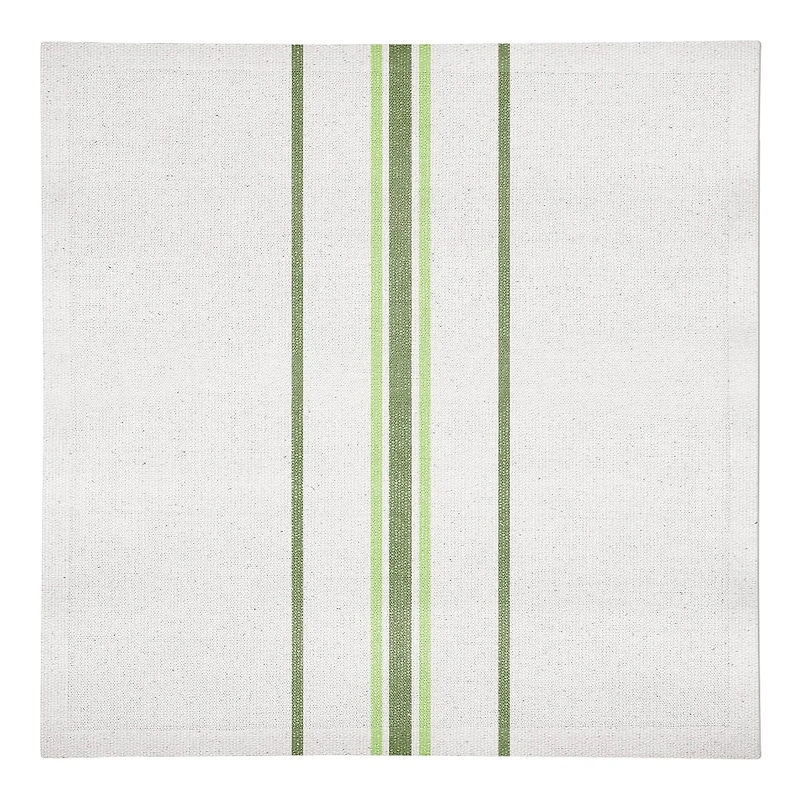 Green Market Stripes Napkin 10" x 10" Cotton Twill Napkin