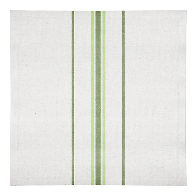 Green Market Stripes Napkin 10" x 10" Cotton Twill Napkin