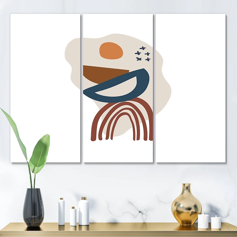 Designart - Elementary Shapes In Terracotta Tones I