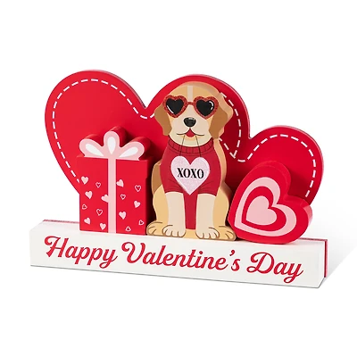 Glitzhome® 12" Valentine's Wooden Table Block Set