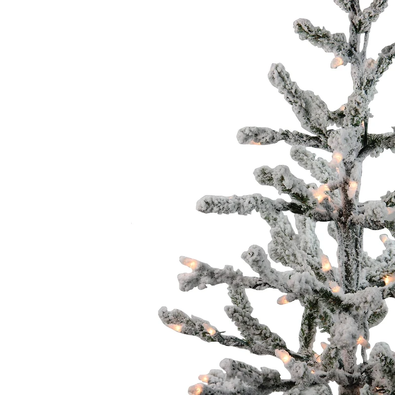 3ft. Pre-Lit Flocked Alpine Twig Artificial Christmas Tree, White Lights