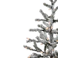 3ft. Pre-Lit Flocked Alpine Twig Artificial Christmas Tree, White Lights
