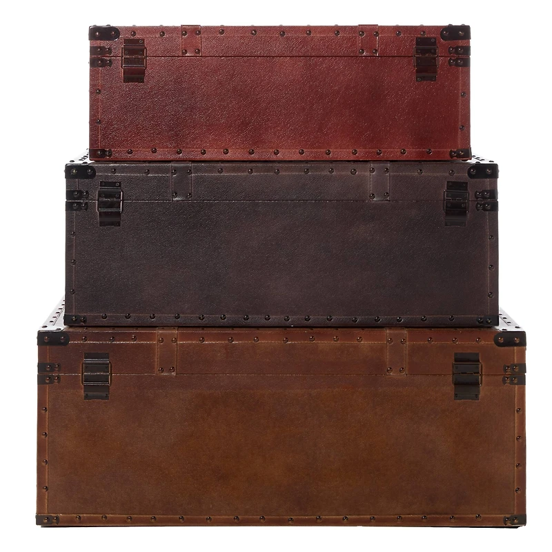 Set of 3" Brown Wood Rustic Trunk, 32", 29", 26"