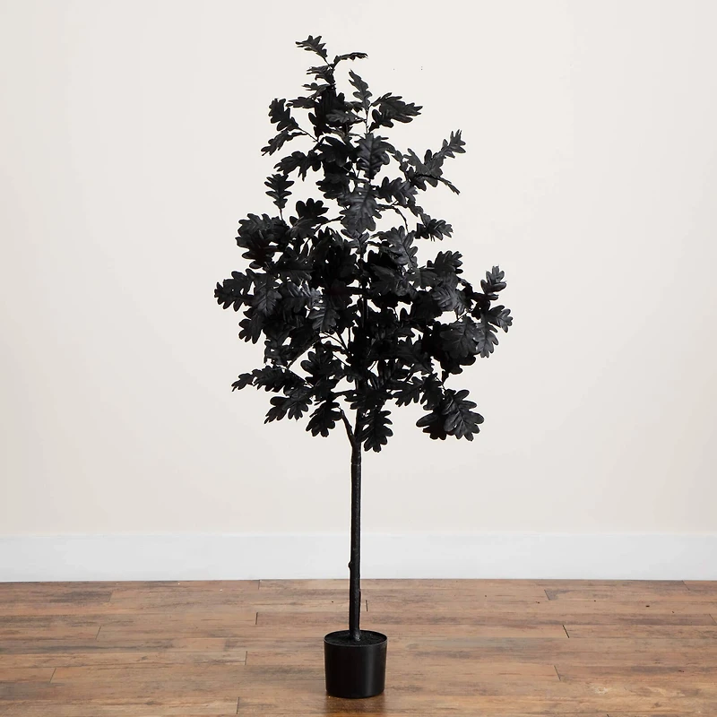 5ft. Artificial Halloween Black Oak Tree