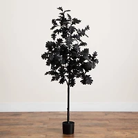 5ft. Artificial Halloween Black Oak Tree