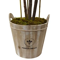 5.5ft. Rose Topiary Artificial Tree in Rustic Planter