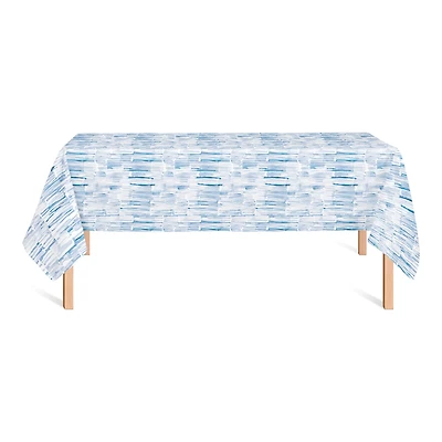 102" Blue Watercolor Hatch Pattern Tablecloth