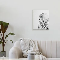 Stupell Industries Snow Owl White Feathers Peering Blue Eyes Canvas Wall Art