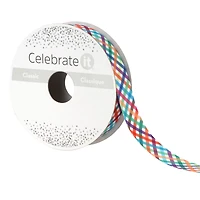 5/8'' x 7 yd. Rainbow Plaid Ribbon by Celebrate It®