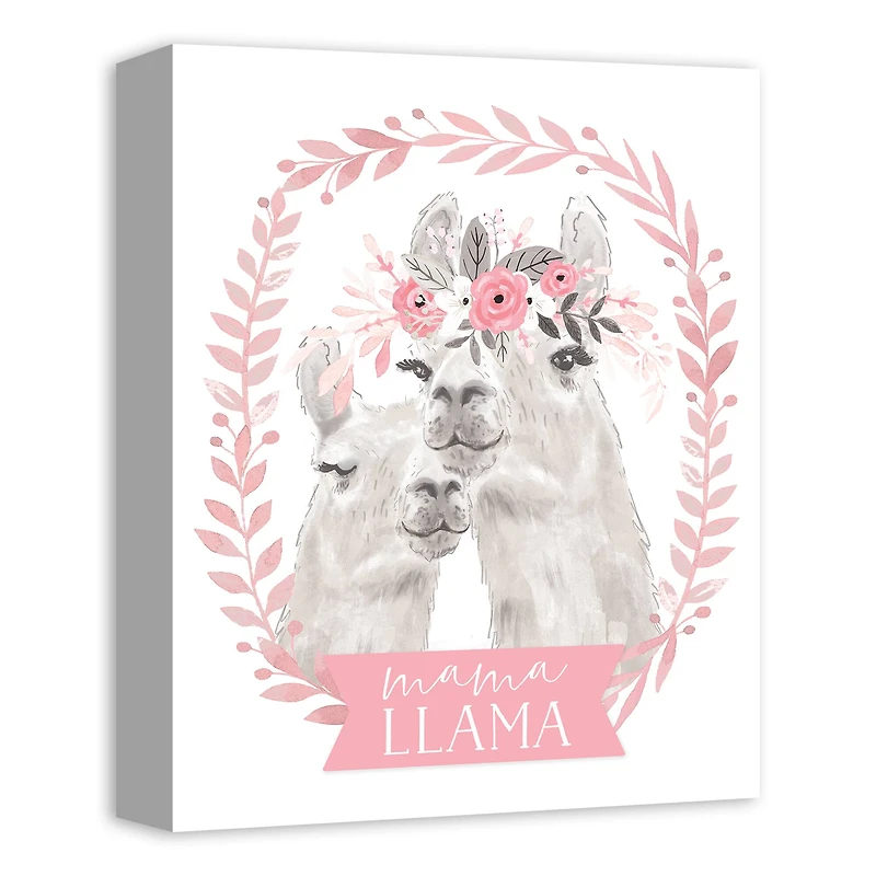 Mama Llama Canvas Wall Art