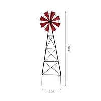Glitzhome® 3.5ft Red Metal Wind Spinner Yard Stake