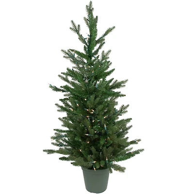 4ft. Pre-Lit Potted Real Touch™ Grande Spruce Artificial Christmas Tree, Clear Lights