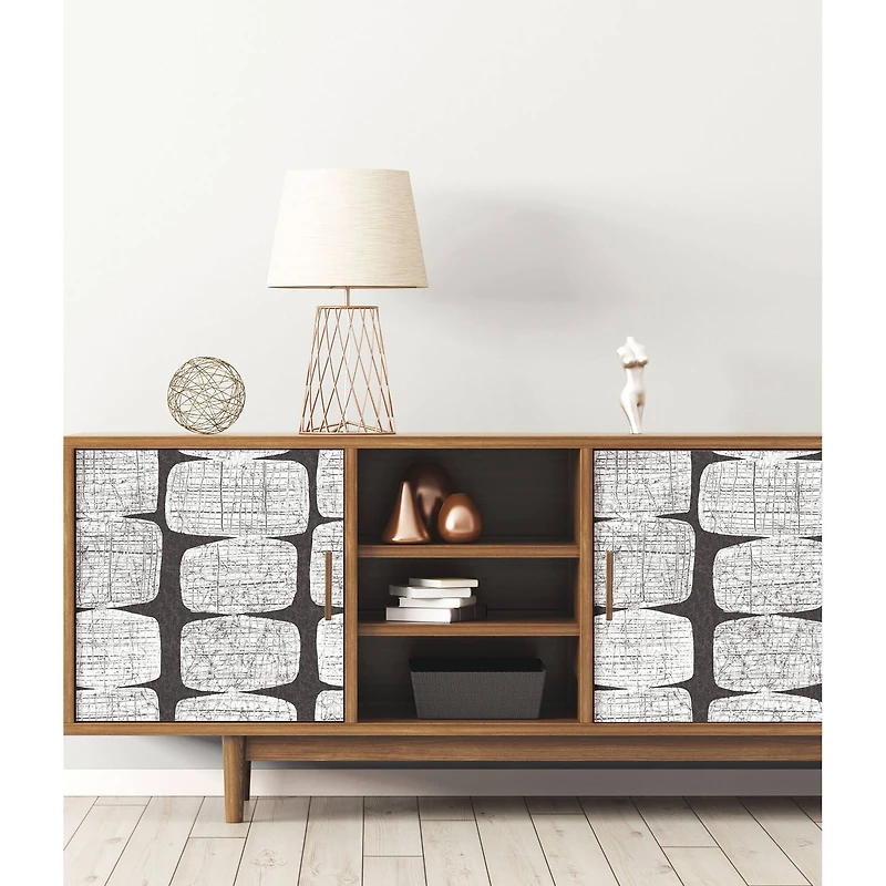 RoomMates Black Mid-Century Beads Peel & Stick Wallpaper