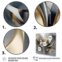 Designart "Abstract Shapes And Lines Iv" Abstract Marble Framed Canvas Print