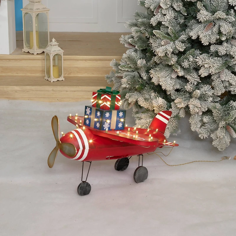 28.5" LED Plane with Gift Box Sculpture