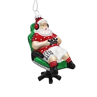 4.75" Gamer Santa Glass Ornament by Ashland®