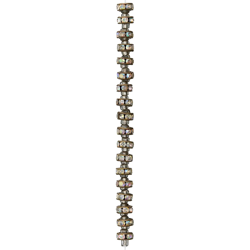 12 Pack: Metal Rhinestone Rondelle Beads, 8mm by Bead Landing™