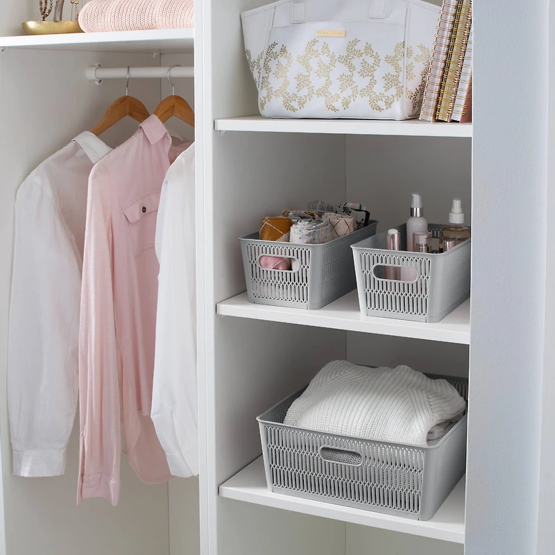 Simplify Slide 2 Stack It Small Storage Tote Baskets