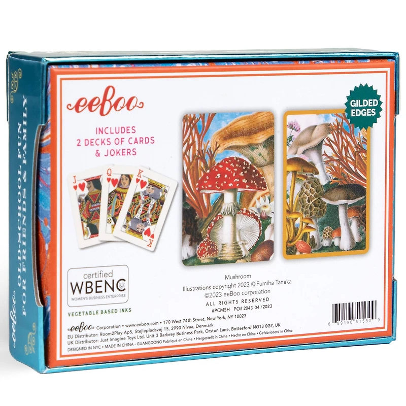 eeBoo Piece & Love Mushroom Playing Card Decks
