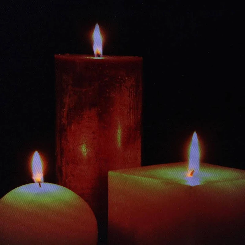 LED Tranquil Zen Triple Candle Canvas Wall Art