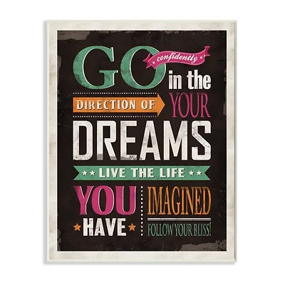 Stupell Industries Go Confidently Vintage Wall Plaque